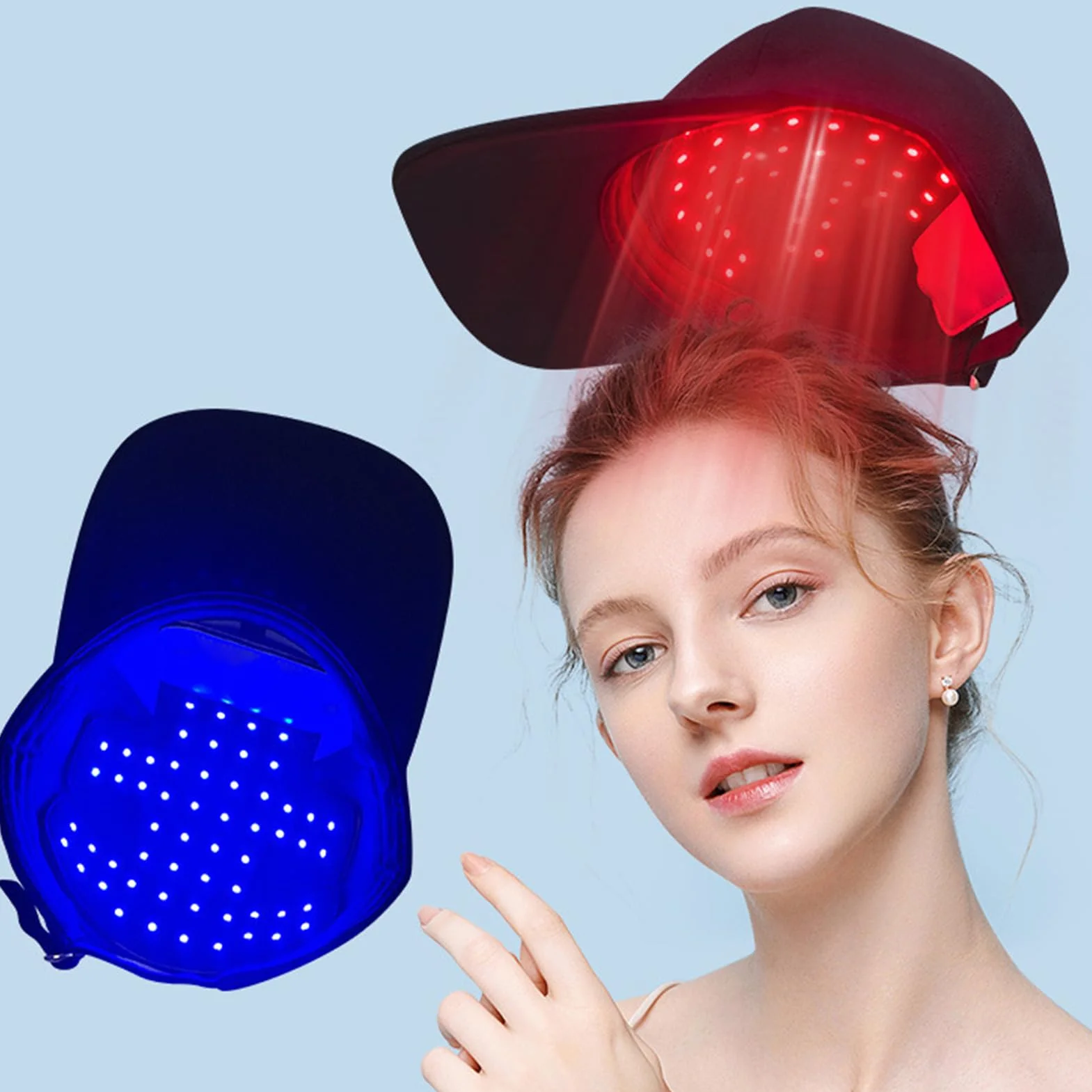Gorra de crecimiento del cabello LED luz roja infrarroja para alopecia
