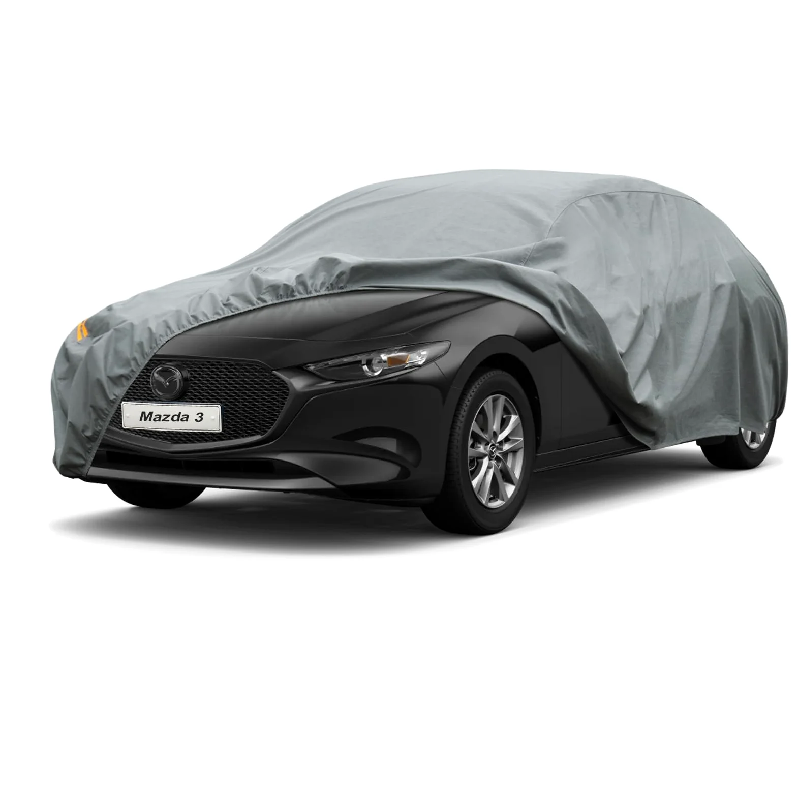 Kayme Funda Coche Resistente, Cubre Coches Compatibles con Mazda 3(2006-2025), Exterior Impermeable Transpirable Anti-UV Antipolvo de 6 Capas, Cubierta para Coche.