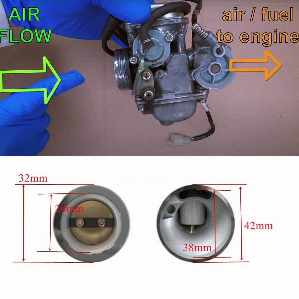 Carburador Carburador PD24J QMJ157 De 24 Mm para Motor De Ciclomotor para GY6 De 4 Tiempos 125cc 150cc ATV Go Kart Conjunto Carburador