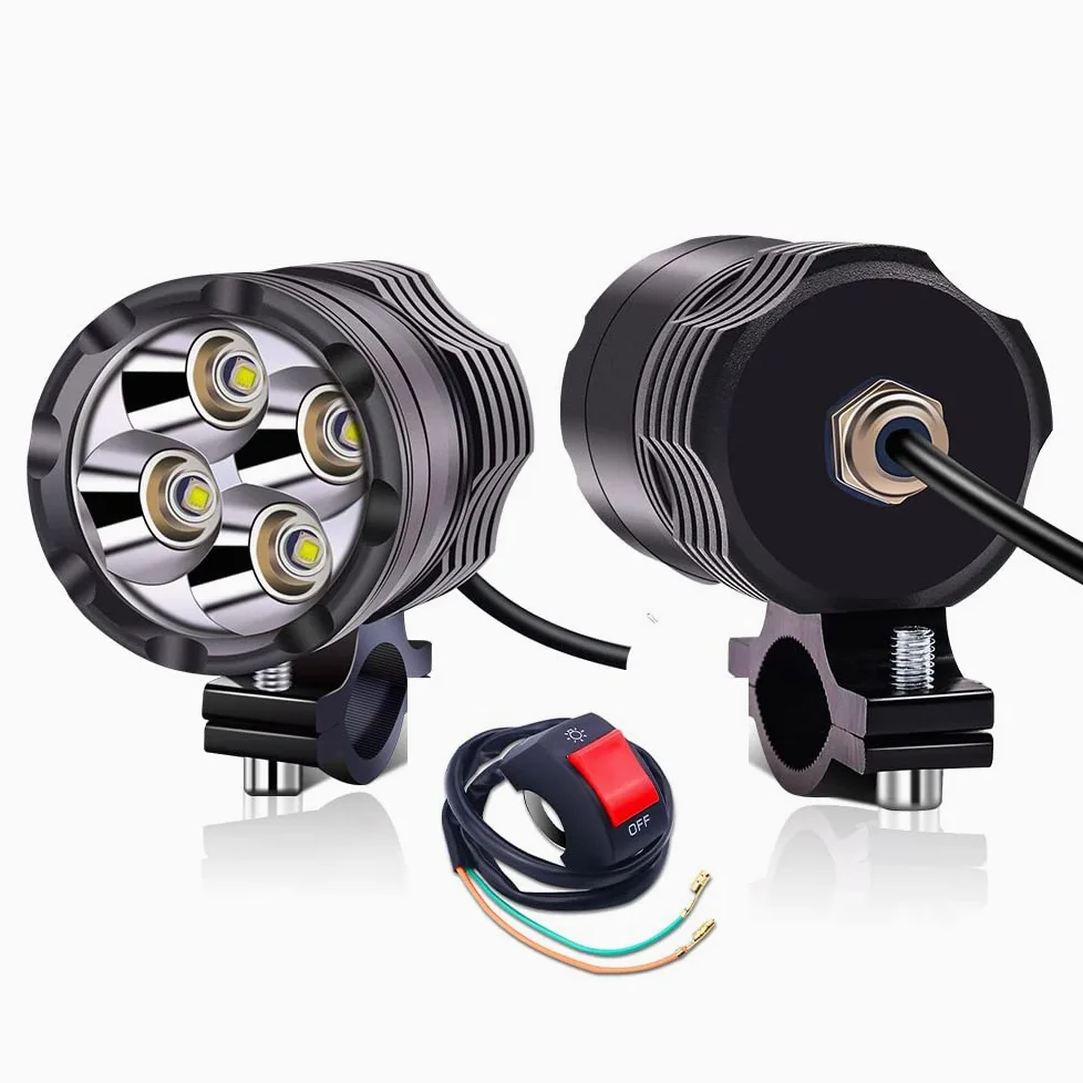 Biqing Faros Antiniebla LED Moto,40W Faros Auxiliares de Moto Delanteros 12V 24V Largo Alcance Luces de trabajo 3600LM con interruptor para Motos Camión Off-Road 4X4 ATV Tractor 2Pcs