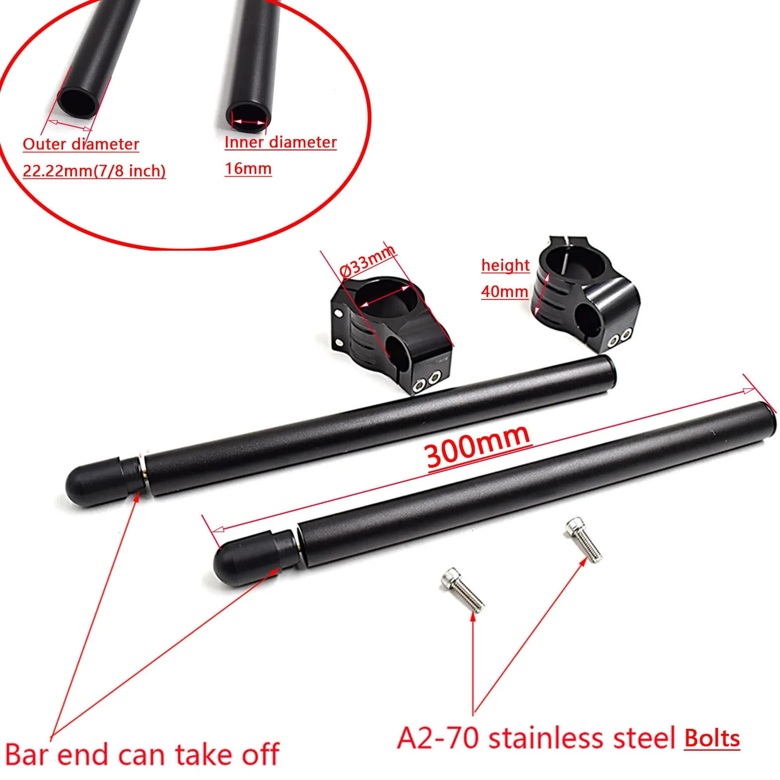 Manillar de la motocicleta CNC aluminio tubo de la horquilla para Samsung Galaxy S3 MINI i8190 manillar Fit reemplazable para bicicleta Universal Regular Negro