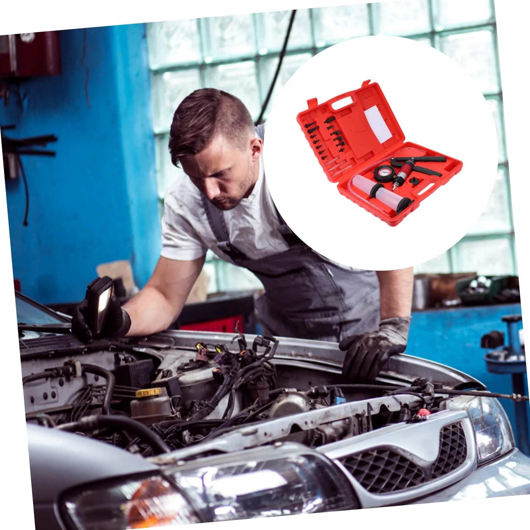 TOPBATHY Bomba de Líquido de Frenos Manual para Coche Purgador de Líquido de Frenos Comprobador de Presión de Vacío Herramienta para Purgar el Sistema de Taller