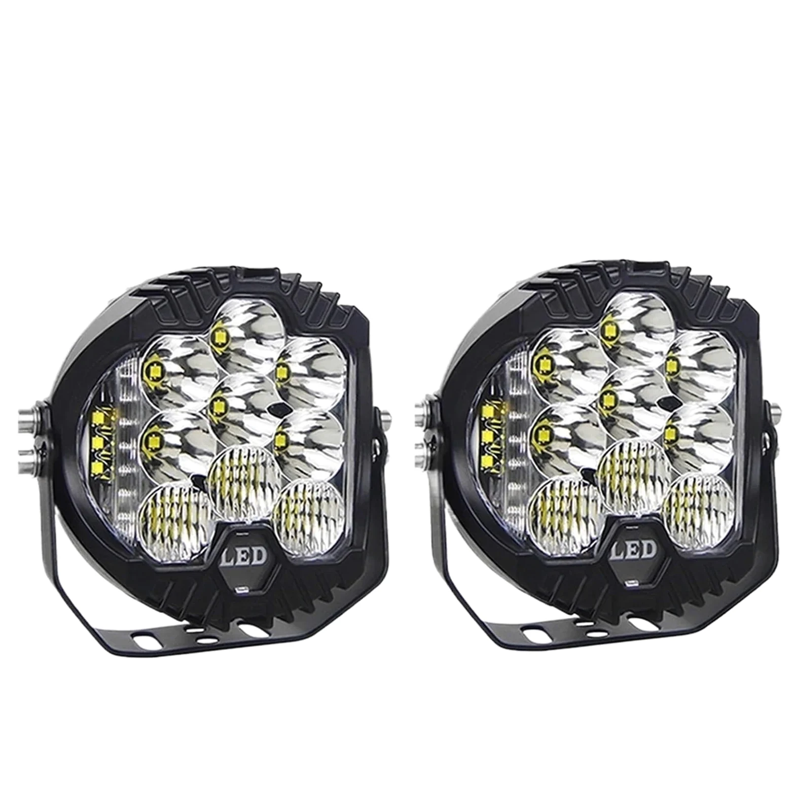 Faros Delanteros Faros Delanteros Luz Conducción Foco LED Blanco Amarillo 3 5 Pulgadas Lámpara Trabajo DRL Para Niva Para Lada Todoterreno 4x4 Para Jeep Auto Faros Faro(White-5INCH-2PCS)