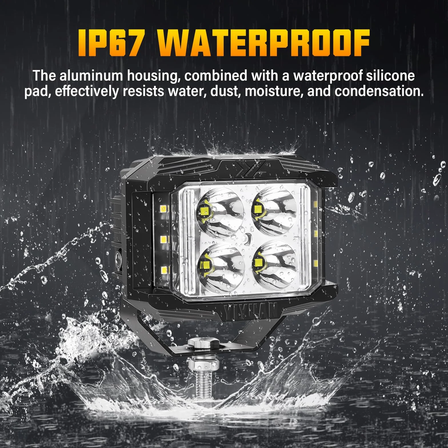 PICAA Foco de trabajo LED, 2PCS 4 pulgadas 35W LED Luz de inundación Tractor,3 lados brillan,12V-24V 6000K blanca Focos LED para Tractores Luz de Niebla Coche,SUV, UTV, ATV, Off-road,Camión,Moto