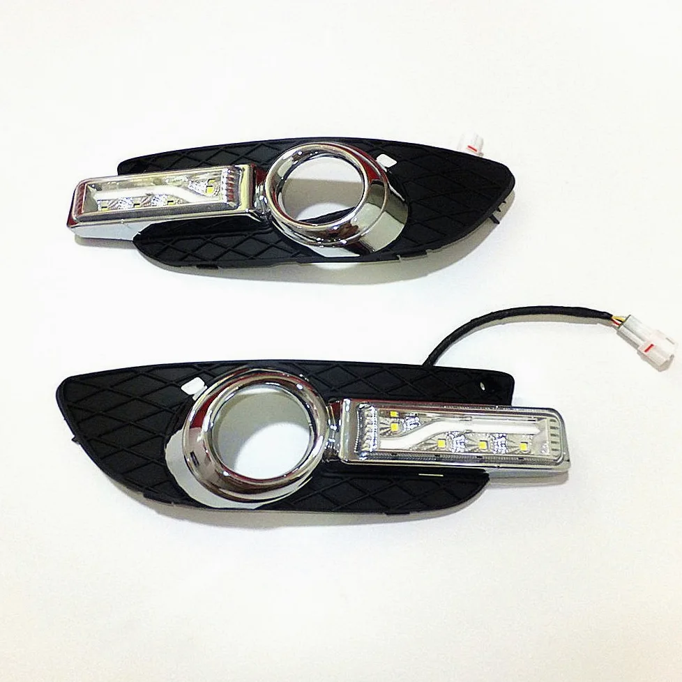 Luces diurnas LED DRL-M-Lancer-2008, 6000K Parachoques delantero LED DRL con guía de luz