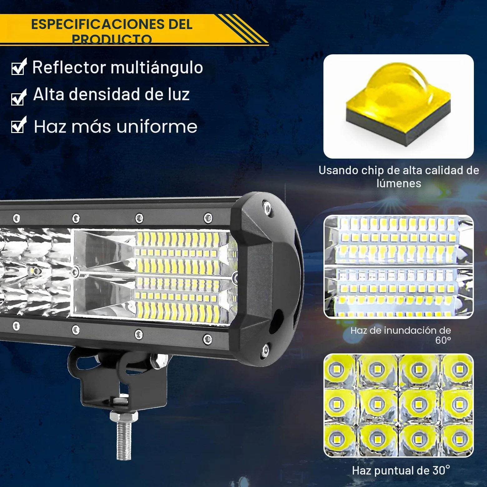 RIGIDON Barra de luz led Coche 4x4 28 Pulgadas 73cm 396W y 12V cableado Kit | tri fila barras luminosas led, lámpara de conducción, para off road camión coche ATV SUV 4x4 barco, 6000K blanco, impermeable