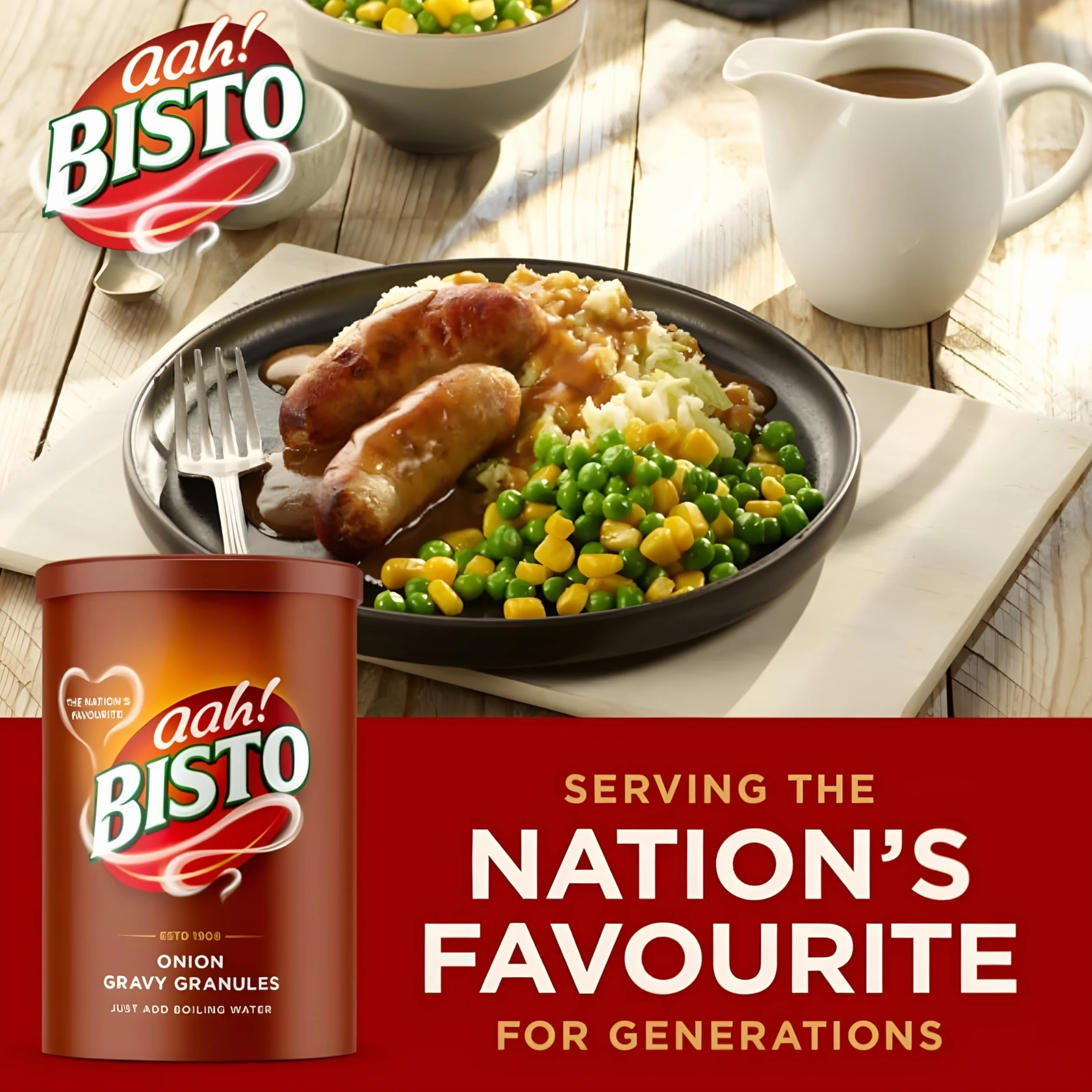 Bisto Onion Gravy Granules 190g Salsa Instantánea de Cebolla Gravy Inglesa Tradicional para Carnes y Asados