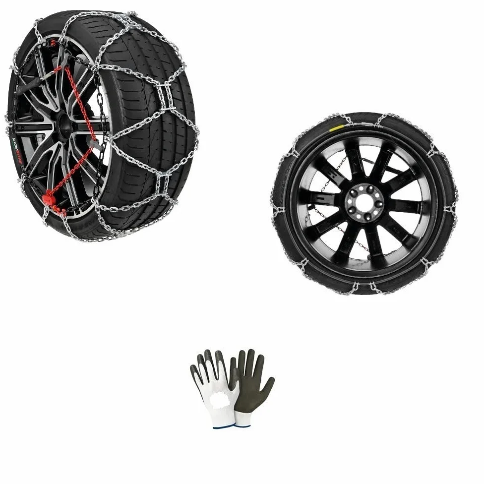 Cadenas DE Nieve para NEUMÁTICOS 185/80-15 CIRCULO 15" (16461) Pareja Cadena Coche Malla COMPACTA 12MM HOMOLOGADAS LAMPA para NEUMÁTICOS Llantas Coches Ice DE Emergencia