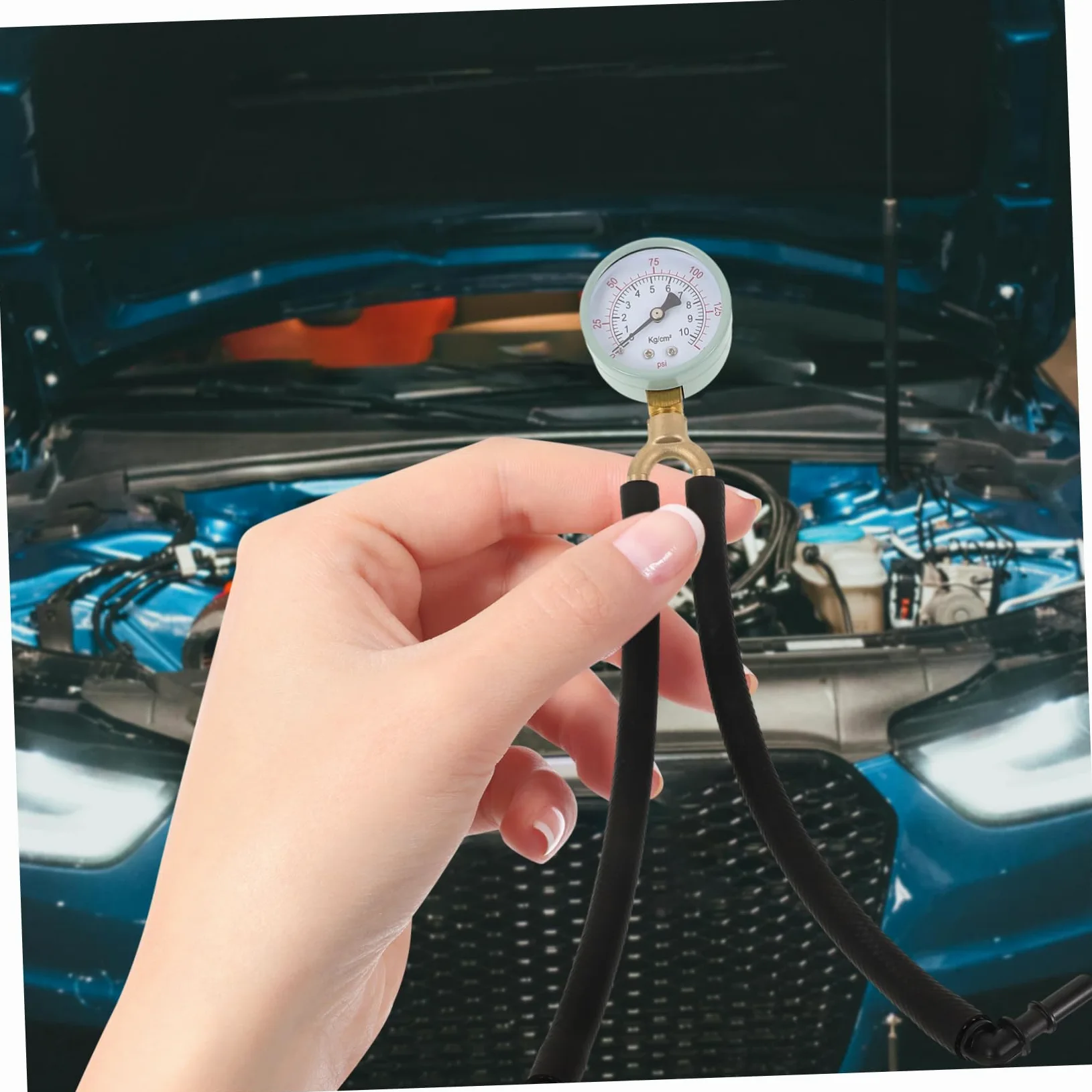ULTECHNOVO 4piezas Medidor De Presión De Gasolina para Automóviles Manómetro De Prueba De Combustible Herramienta De Rápida y Precisa para Mecánicos y Propietarios De Vehículos