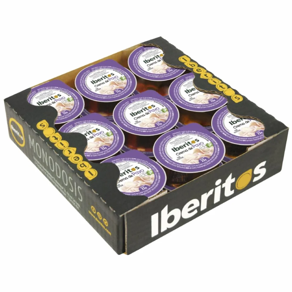 Iberitos Crema Untable de Pavo Sin Gluten 18 Monodosis 23g