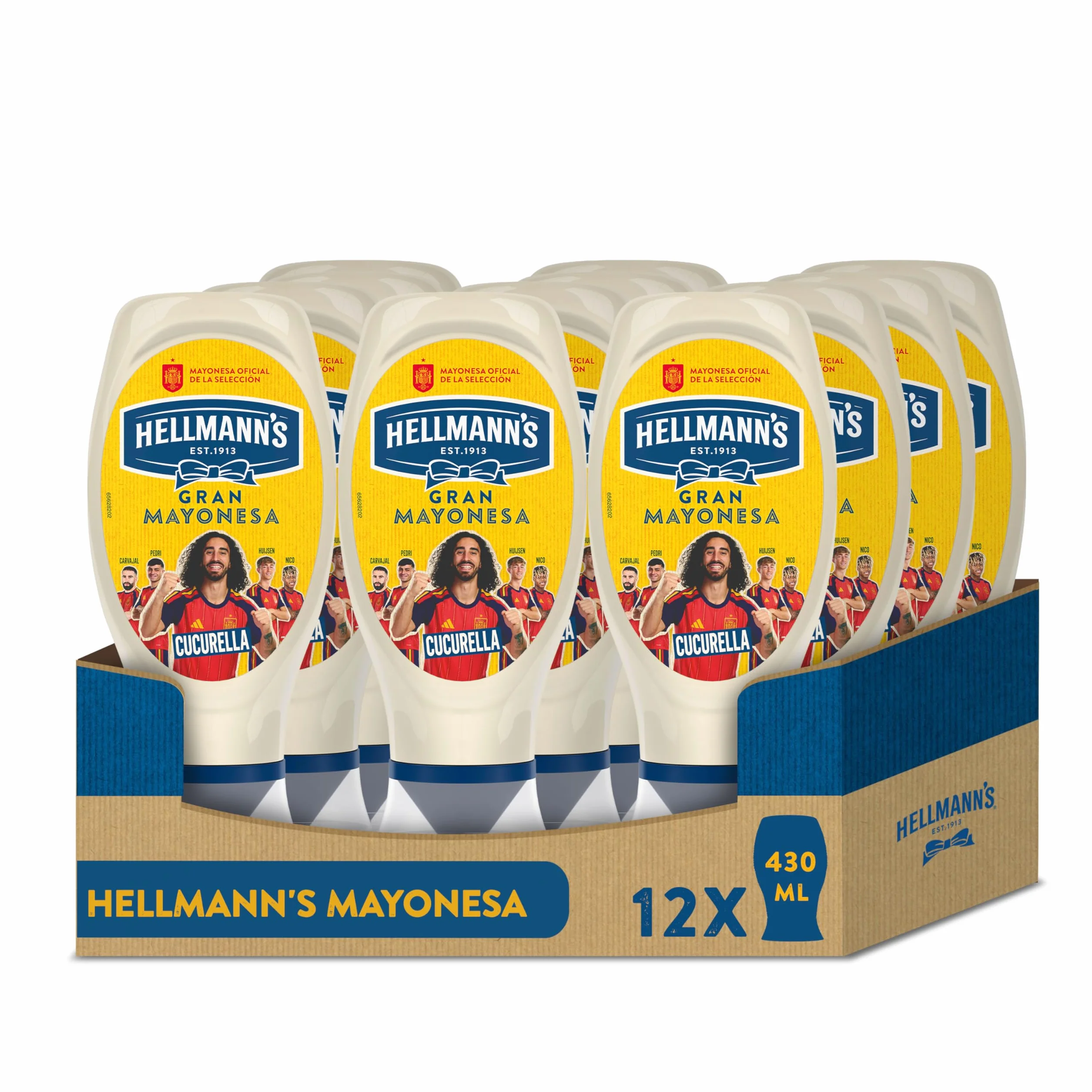 Hellmann's Gran Mayonesa Bocabajo Sin lactosa Sin gluten 430ml