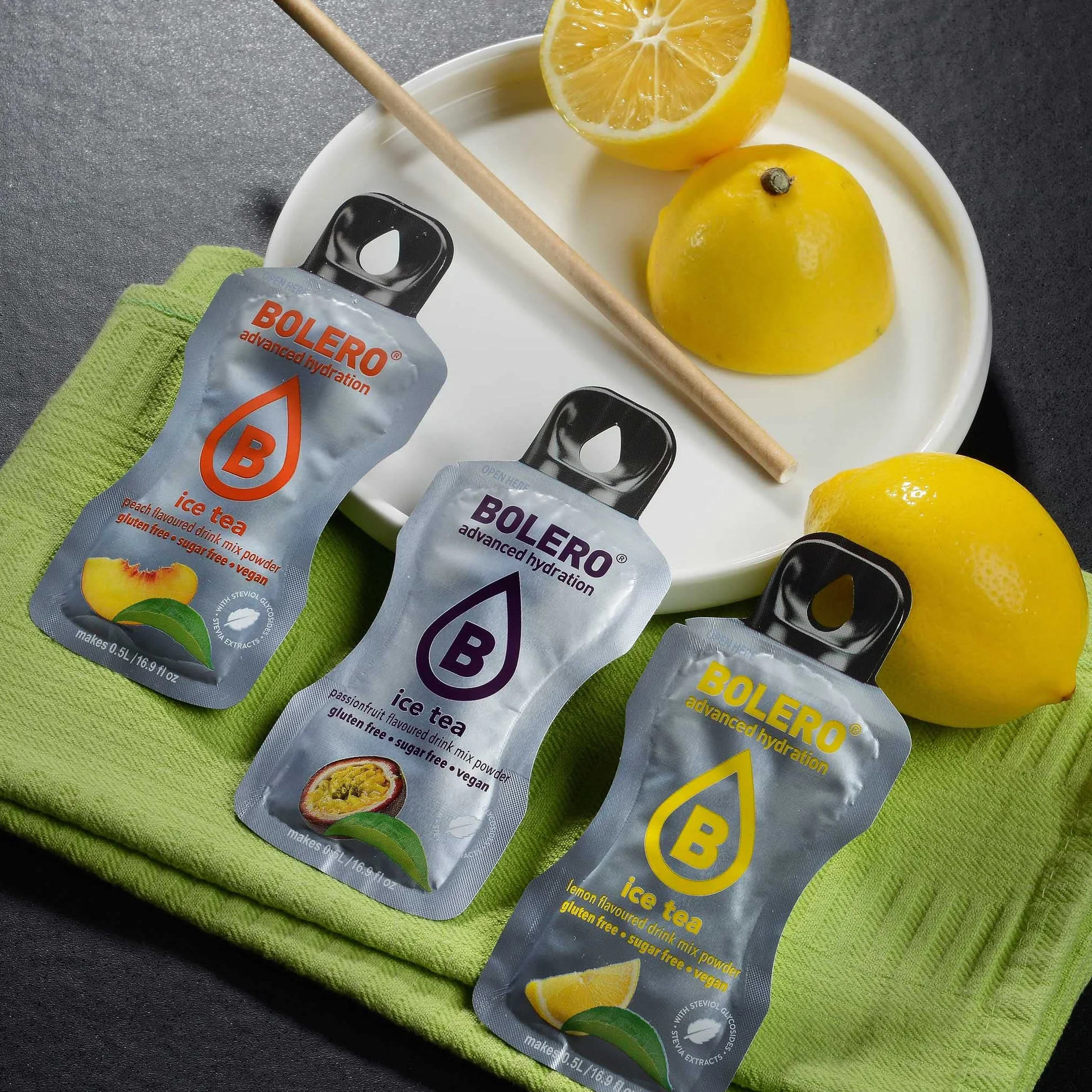 Bolero Drink 24 bolsitas 3 g fruta preparada en polvo soluble bebida fresca 72 gramos endulzado stevia Mandarin