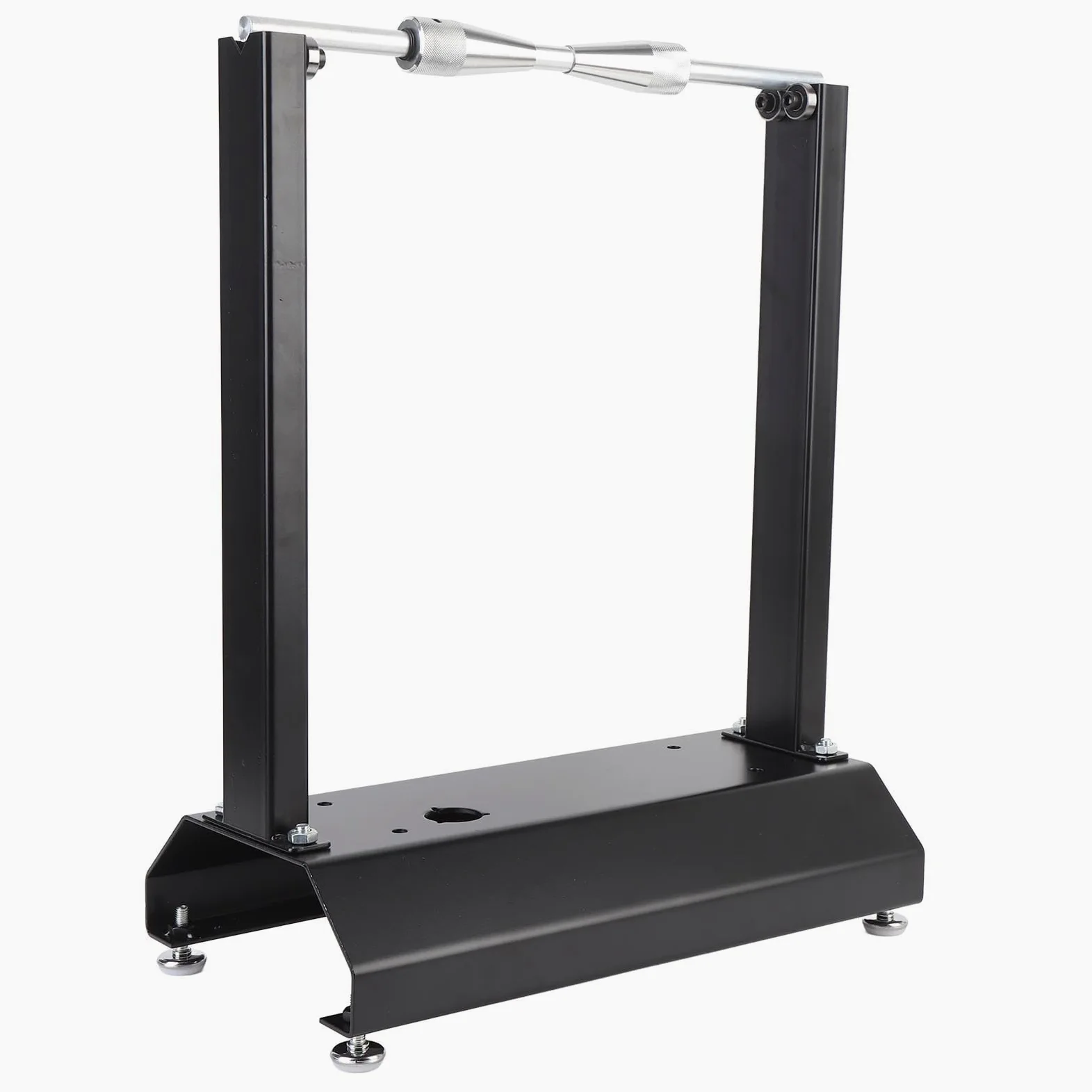 Sorandy Equilibrador de Ruedas de Motocicleta, Soporte de Equilibrio de Neumáticos de Llanta de Acero Al Carbono Resistente con Conos de Centrado Ajustables, para la Mayoría de Motocicletas y Motos