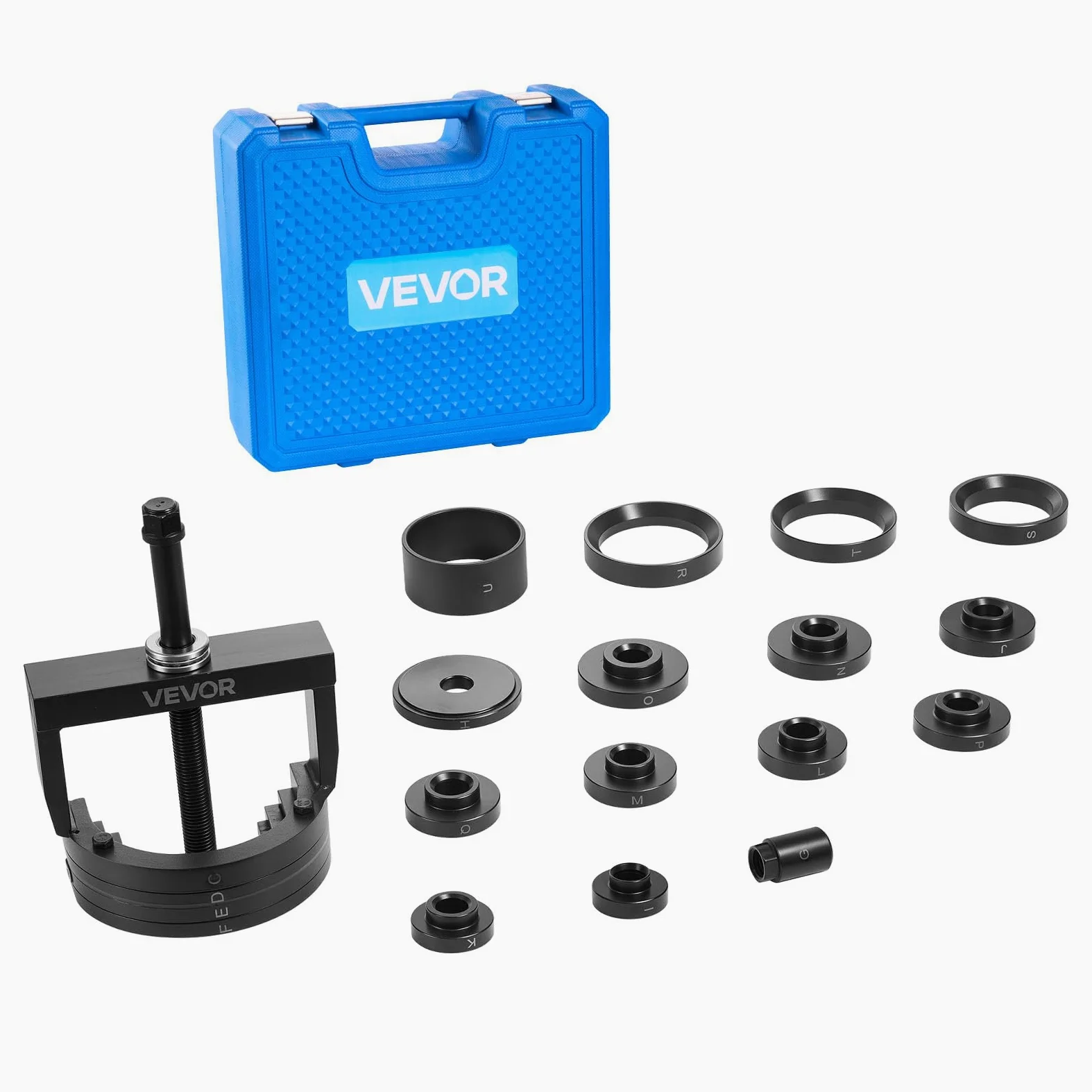 VEVOR Kit de Extracción e Instalación de Bujes y Cojinetes de Rueda, Compatible con la Mayoría de los Vehículos con Tracción Delantera, Fácil Intercambio de Cojinetes sin Necesidad de Prensar