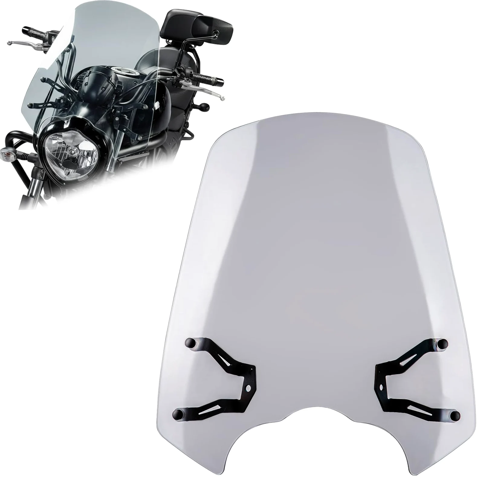 XX eCommerce motocicleta Parabrisas flujo de aire deflector de viento kit de carenado delantero compatible con K-awasaki Vulcan S650 VN650 EN650 S 650 VN EN650 2015-2022 16 17 18 19 20 21(humo ligero)