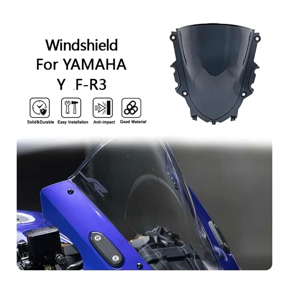 Motocicleta Deflector Aire Parabrisas De Motor para Yam&aha YZF-R3 2019-2024, Deflector De Escudo De Viento De Carenado De Pantalla Frontal De Motocicleta