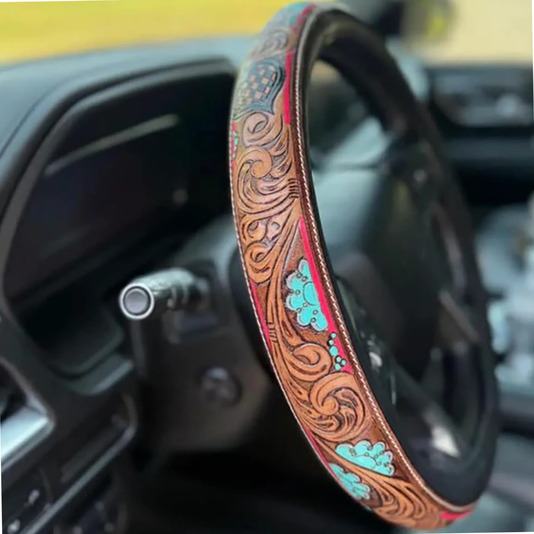 1 funda para volante de cuero, 15 fundas antideslizantes de cuero para volante, agarre transpirable de PU para una conducción segura y cómoda, estilo 1.