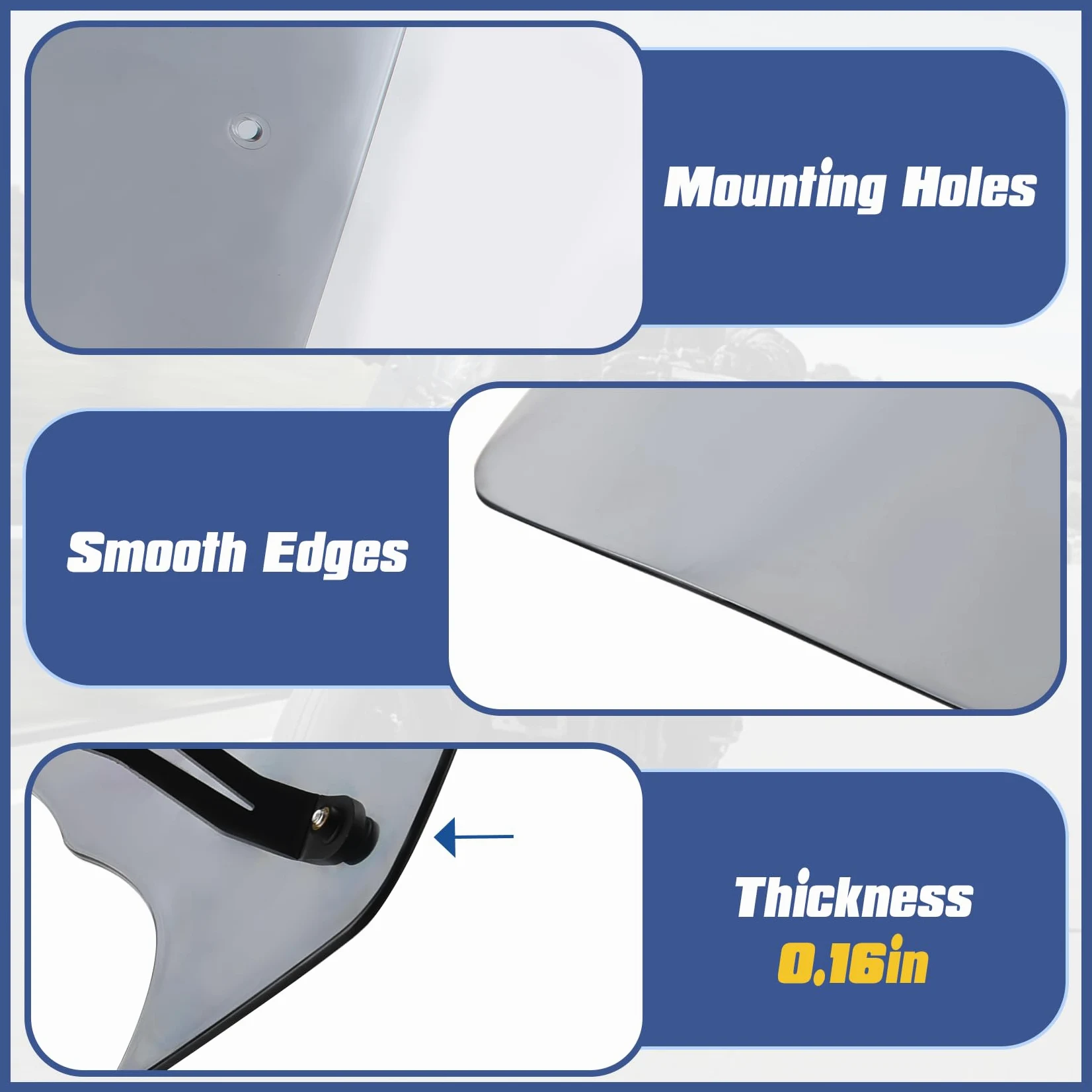 XX eCommerce motocicleta Parabrisas flujo de aire deflector de viento kit de carenado delantero compatible con K-awasaki Vulcan S650 VN650 EN650 S 650 VN EN650 2015-2022 16 17 18 19 20 21(humo ligero)
