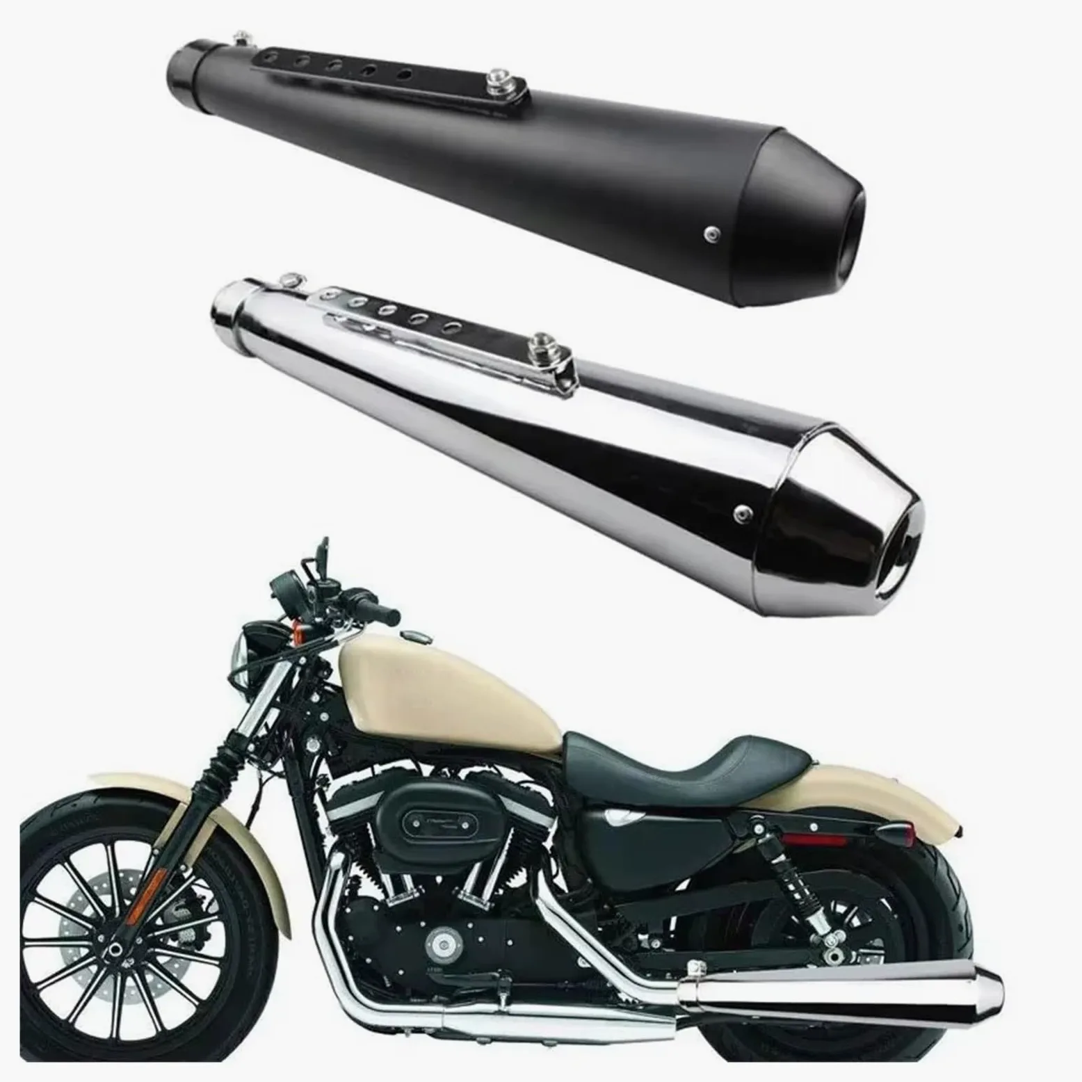silencioso escape moto Para cg125 Para sr400 Para cb500 Para CM300 | Para Cafe Universal silenciador Escape para motocicleta Retro Vintage clásico galvanoplastia Escape Moto(B1)