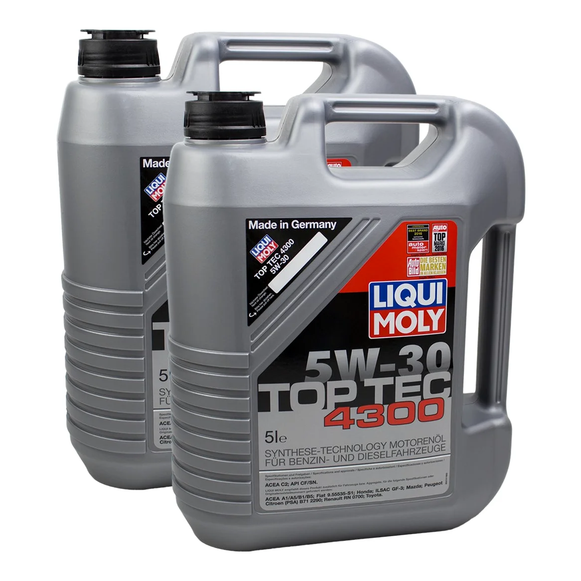 2 x Aceite de Liqui Moly 3741 Top Tec 4300 5 W 30