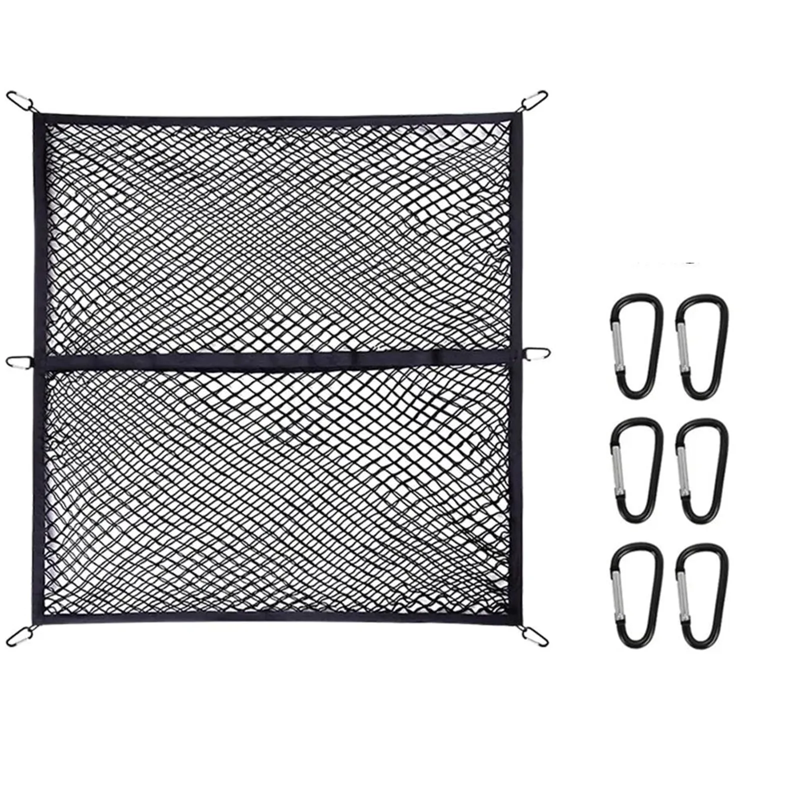 Red de Almacenamiento Red Carga Elástica De 1,2 X 1,2 M para Camioneta Maletero Red Antideslizante Bolsa Almacenamiento Equipaje para Coche Y Camping Red Elástica Maletero