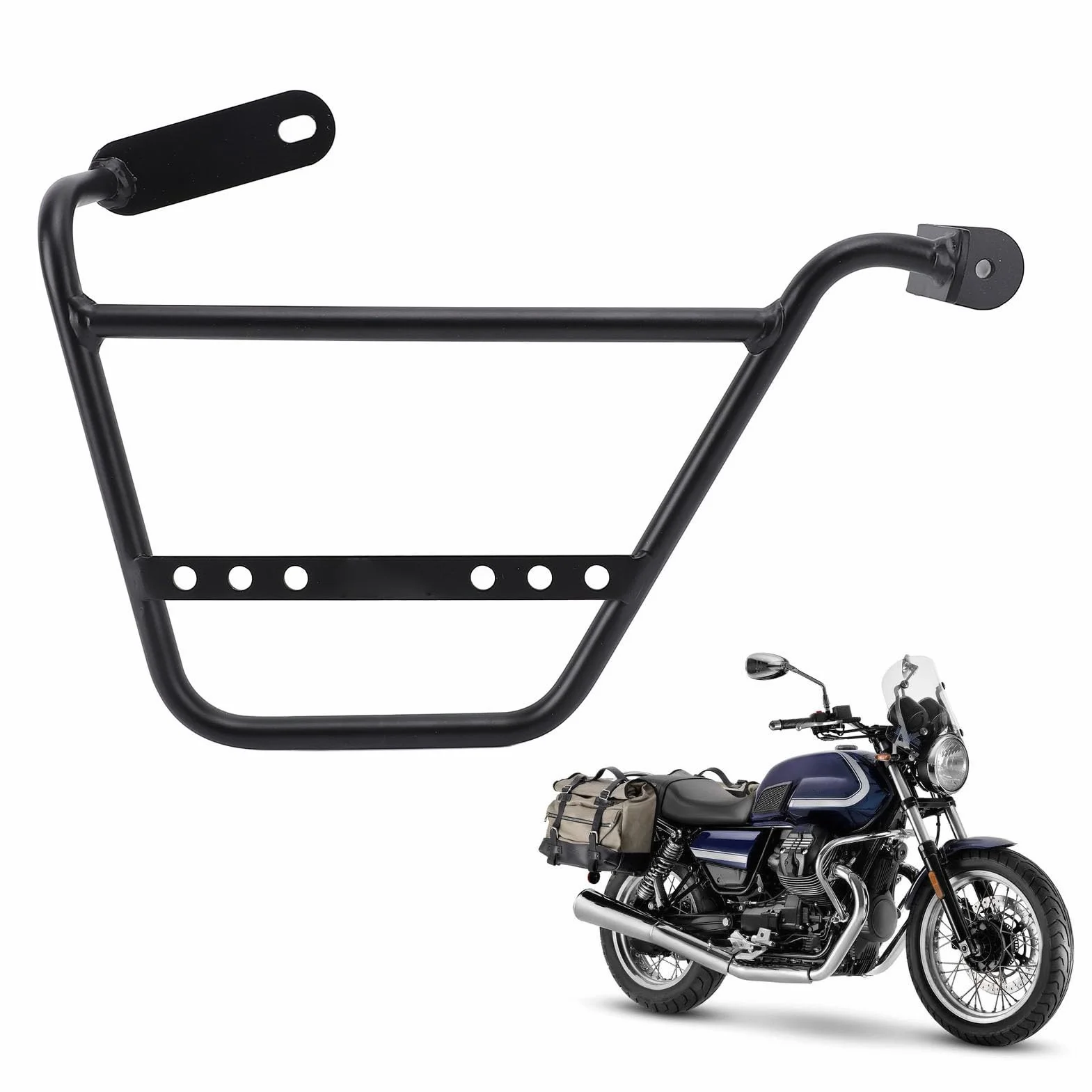 Pastel de Equipaje Lateral de la Motocicleta: Soporte de Soporte de Tubo de Hierro de 12 Mm Fuerte para V7 Stone Special, Classic Trofeo y (Derecha: MV834 BBZJ)