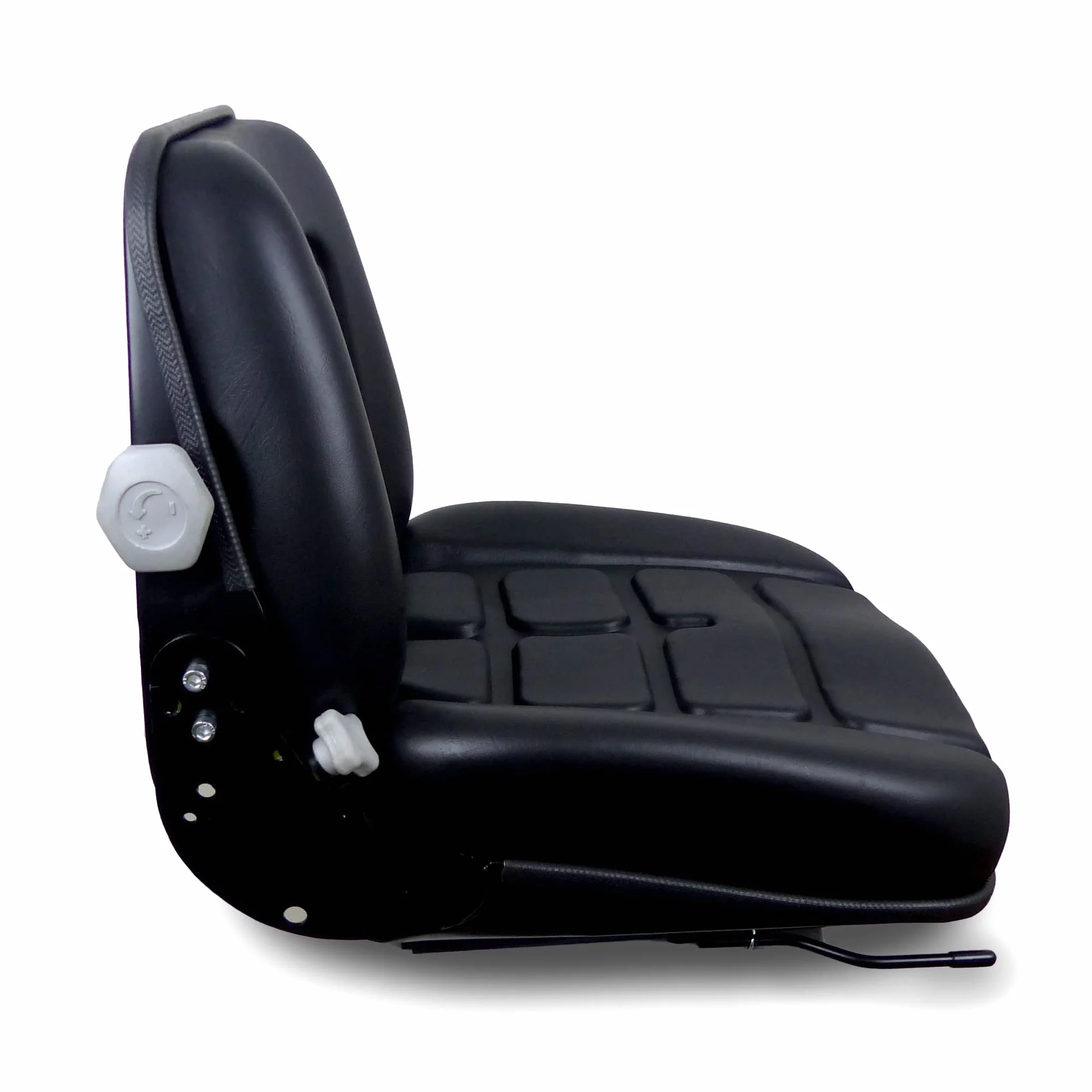 Asiento con molleggio integrado + Cinturón con arrotolatore para tractor cingolato y carro elevador Cod. 38026