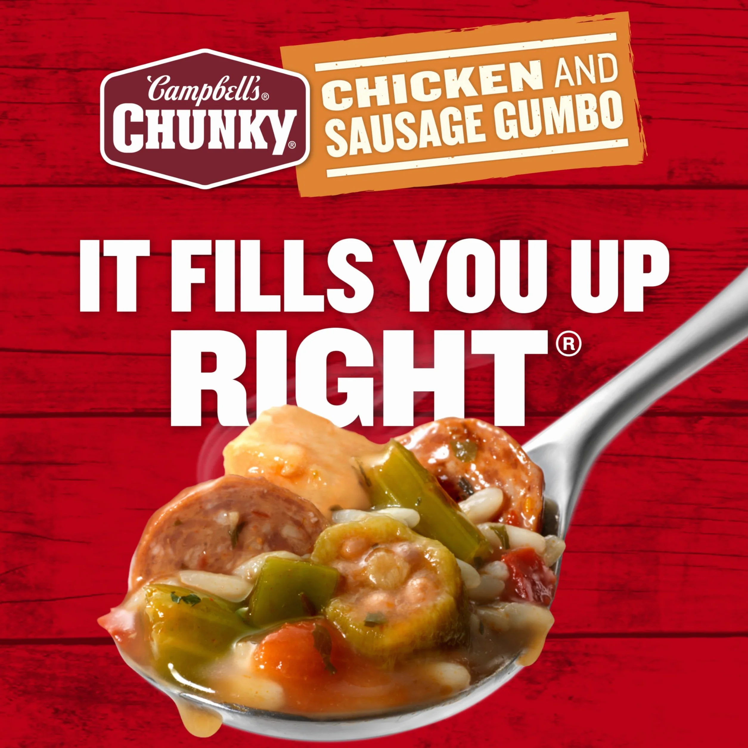 Campbell's Sopa gruesa gumbo pollo salchicha 3 latas 16 onzas