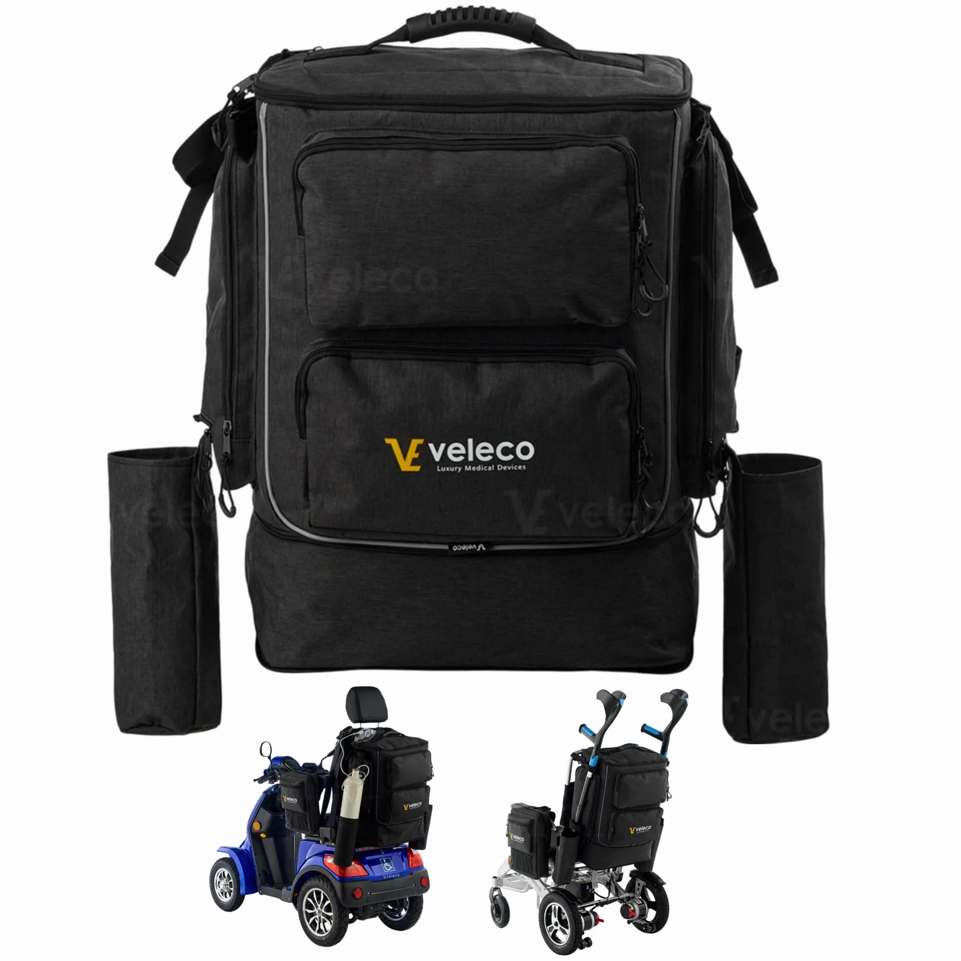 VELECO Elegante bolsa asiento trasero scooter cómoda espaciosa