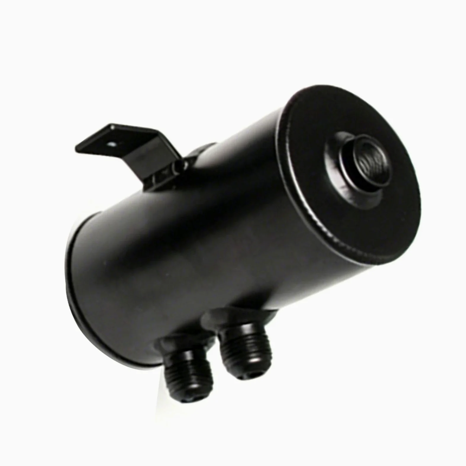 Yctze Kit de Lata de Captura de Aceite Negro AN10 de 750ml con Válvula de Drenaje de Manguera Trenzada de para Mods de Coche (BLACK)