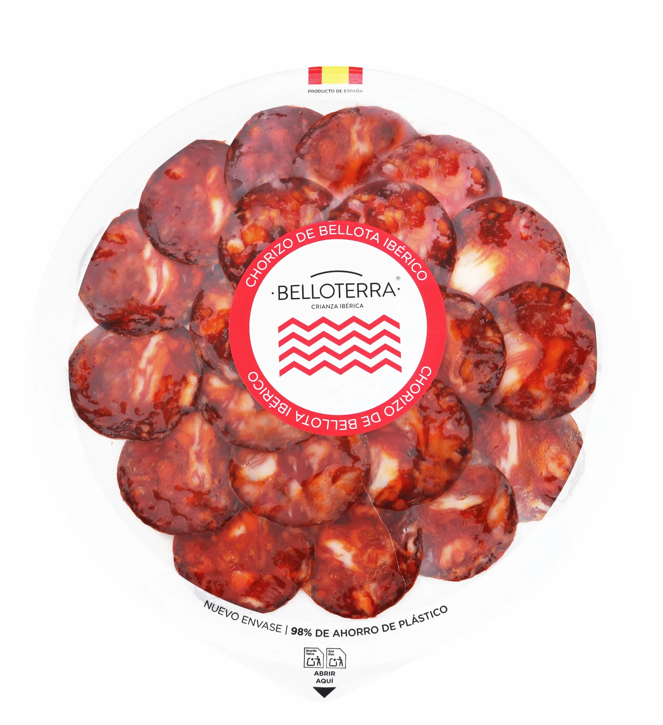 BELLOTERRA Pack 2 Sobres Chorizo de Bellota Ibérico Loncheado 2x80g al Vacío Curación Artesana 4-5 Meses Raza Ibérica Embutido Gourmet
