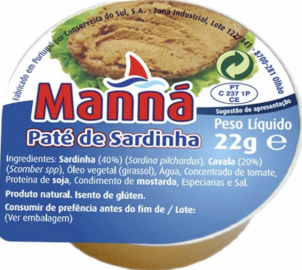 Paté de Sardinas Manná, Pack de 24 x 22 gr
