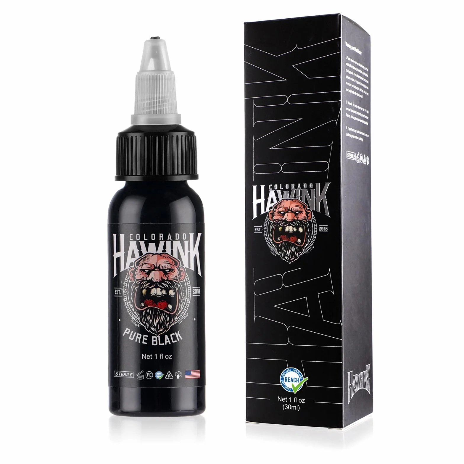 HAWINK Tinta Negro Puro Tatuaje Profesional 1oz (30ml) Tattoo Ink Black Pure
