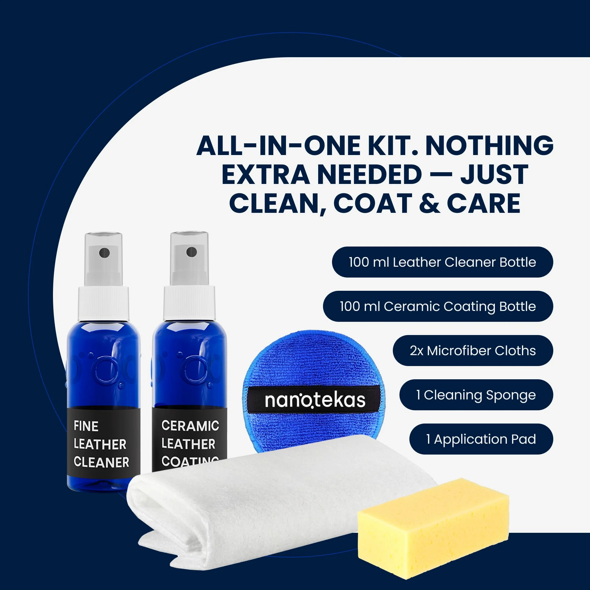 Kit de limpiador de cuero y revestimiento de cerámica: protector de cuero de larga duración para cuero vegano Tesla, asientos de coche, muebles y zapatos, escudo universal de nano cerámica