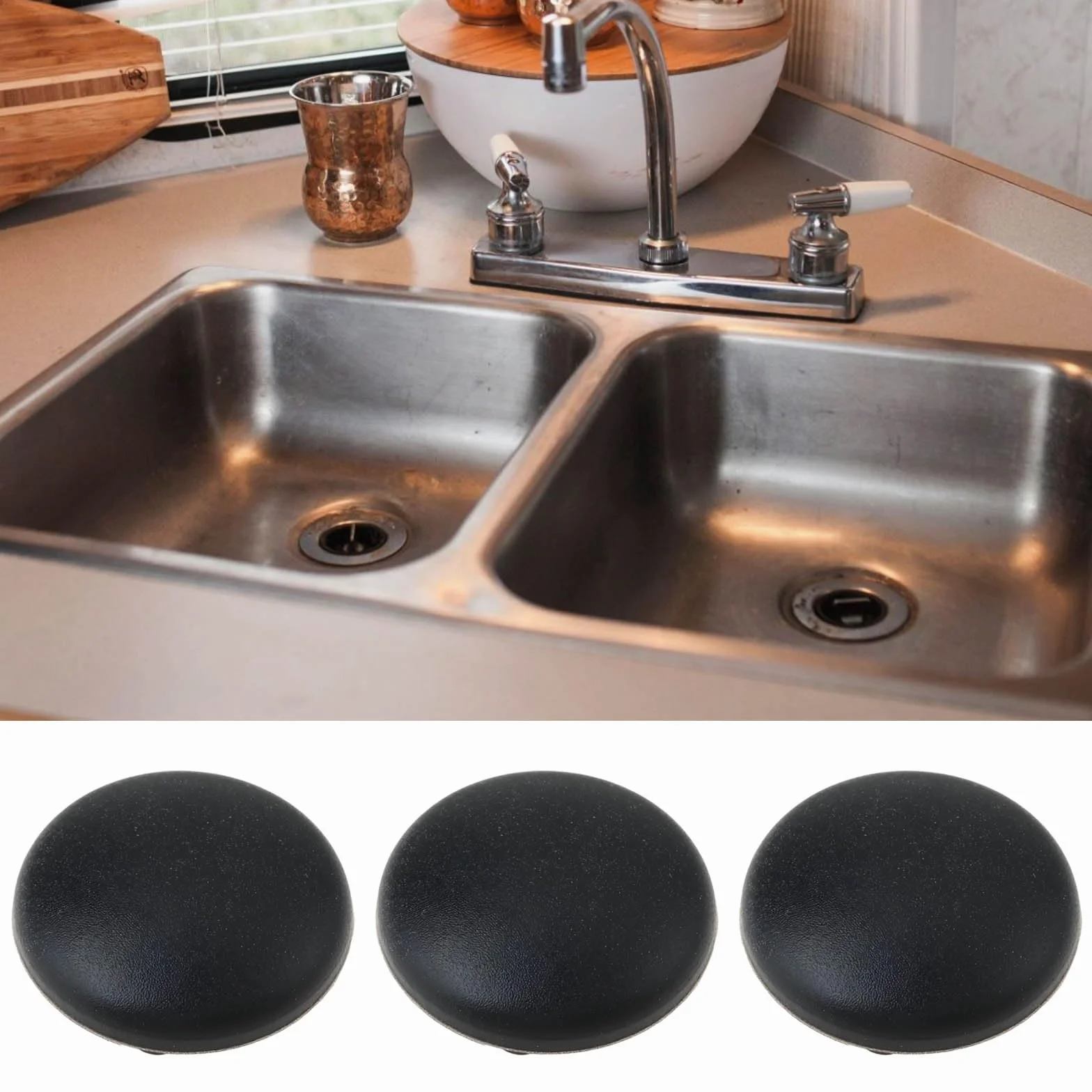 OTOTEC 4 Tapas de Rosca de Goma Compatible con SMEV Compatible con Dometic 44990001271 para Fregadero Vitrocerámica Cocina Lavabo Caravana