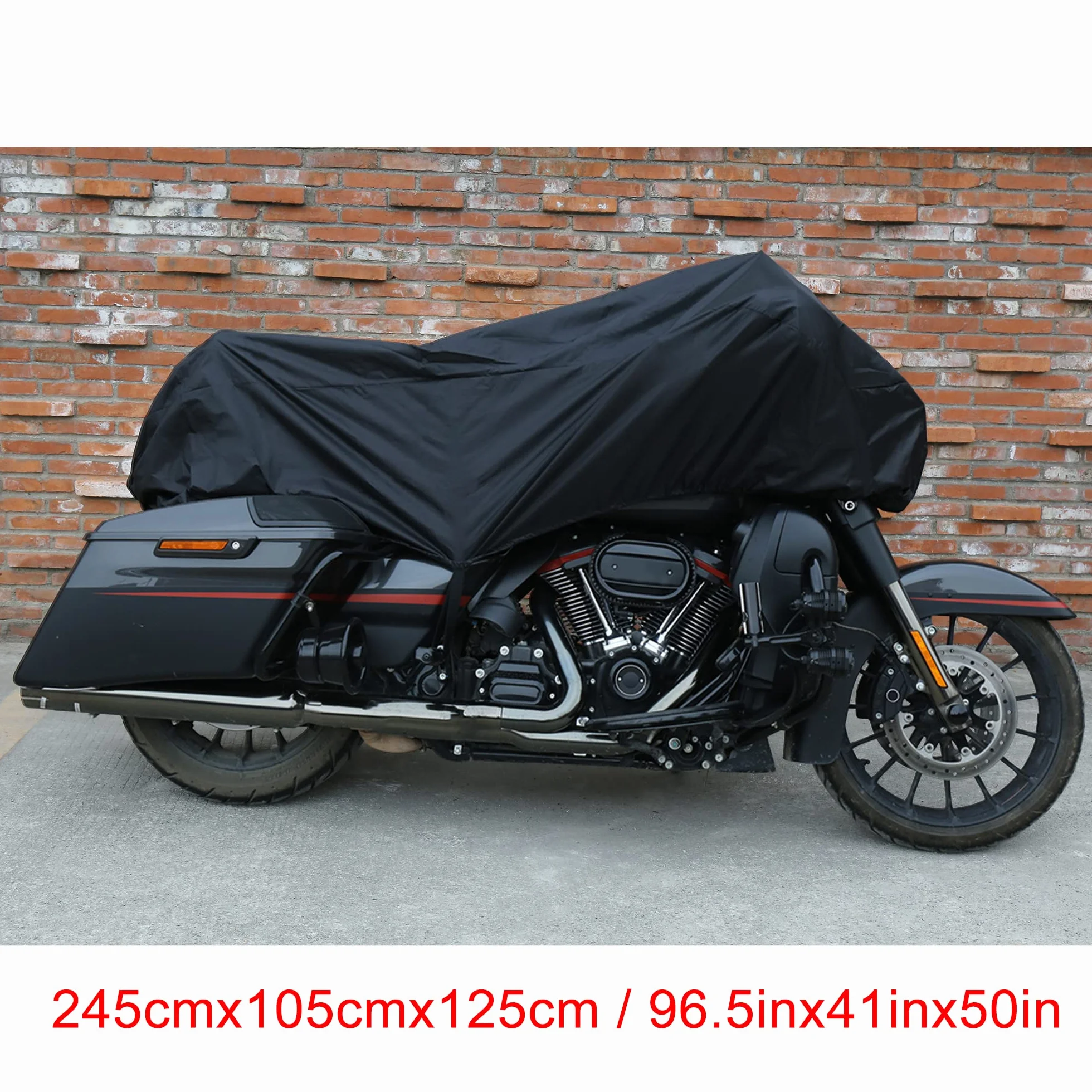 X AUTOHAUX - Funda Ligera para Moto, Media Funda, para Exteriores, Impermeable, Protector de Lluvia y Polvo, para la mayoría de Deportes, Aventura, Touring, Cruiser, Negra, Talla L