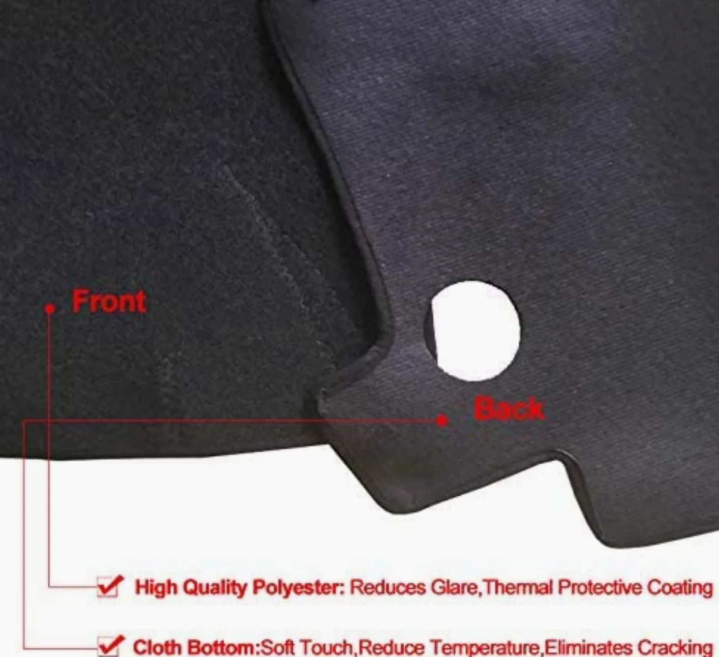OGRAFF Almohadilla Protectora para Salpicadero,para Ford Mustang 6th Gen 2015-2019 (LHD),Protector de Panel de Instrumentos Alfombrilla Antideslizante
