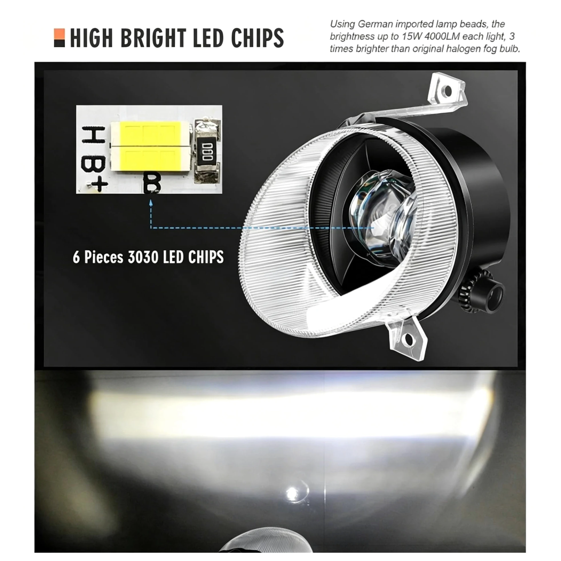Faro Delantero Para VW Para Scirocco 3/III 2008 2009 2010 2011 2012 2013 2014 Luz Antiniebla LED 30W 8000LM Canbus Accesorios Lámpara Antiniebla Coche Faros Antiniebla
