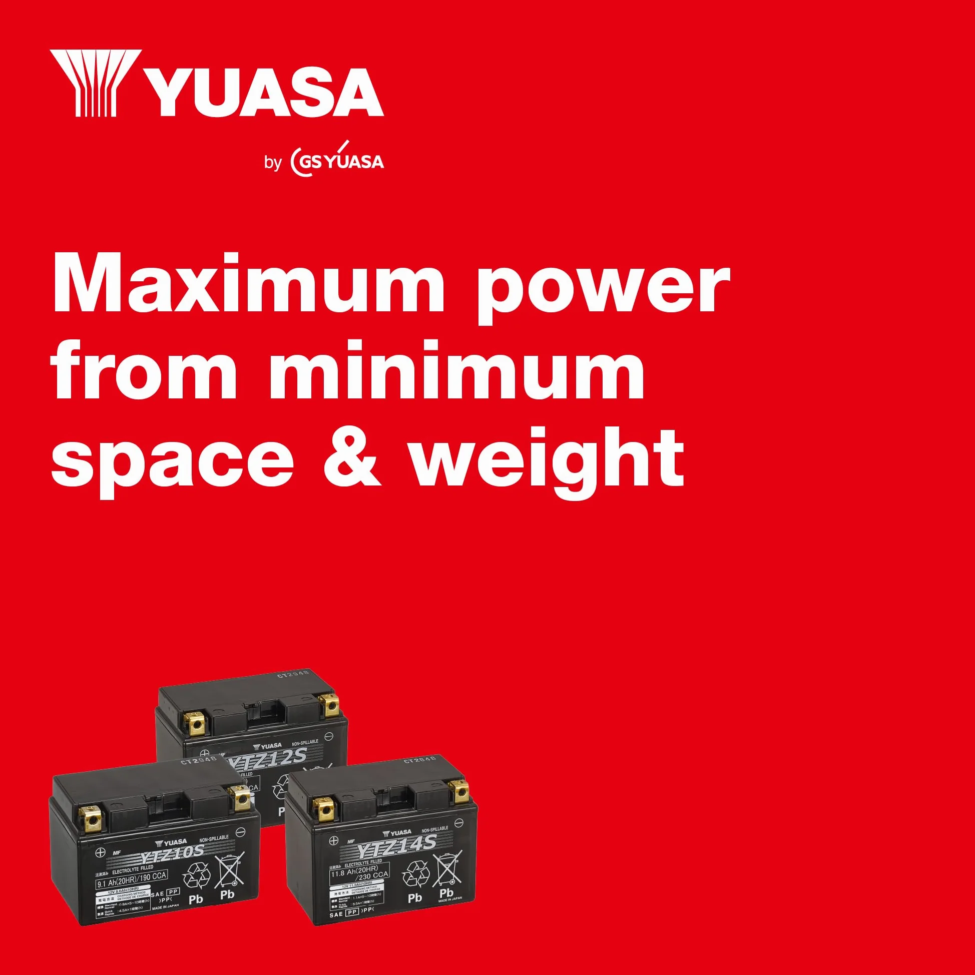 Yuasa YTZ7S 12V 130 CCA Batería de moto AGM VRLA para deportes de motor