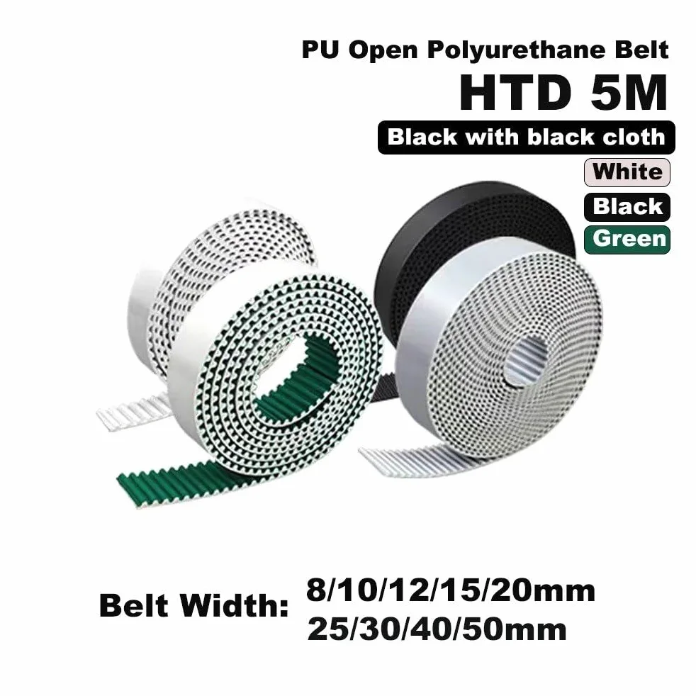Drive Belt Correa Transmisión Poliuretano PU Negra HTD5M Ancho 8/10/12/15/20/25/30Mm Extremo Abierto Para Máquinas Transportadoras(2Meter,40mm)