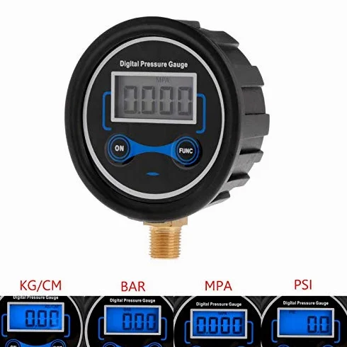 Medidor de presión Medidor de presión de neumáticos Digital Coche Bicicleta Motocicleta Probador de neumáticos Medidor de PSI de Aire 1 / 8NPT