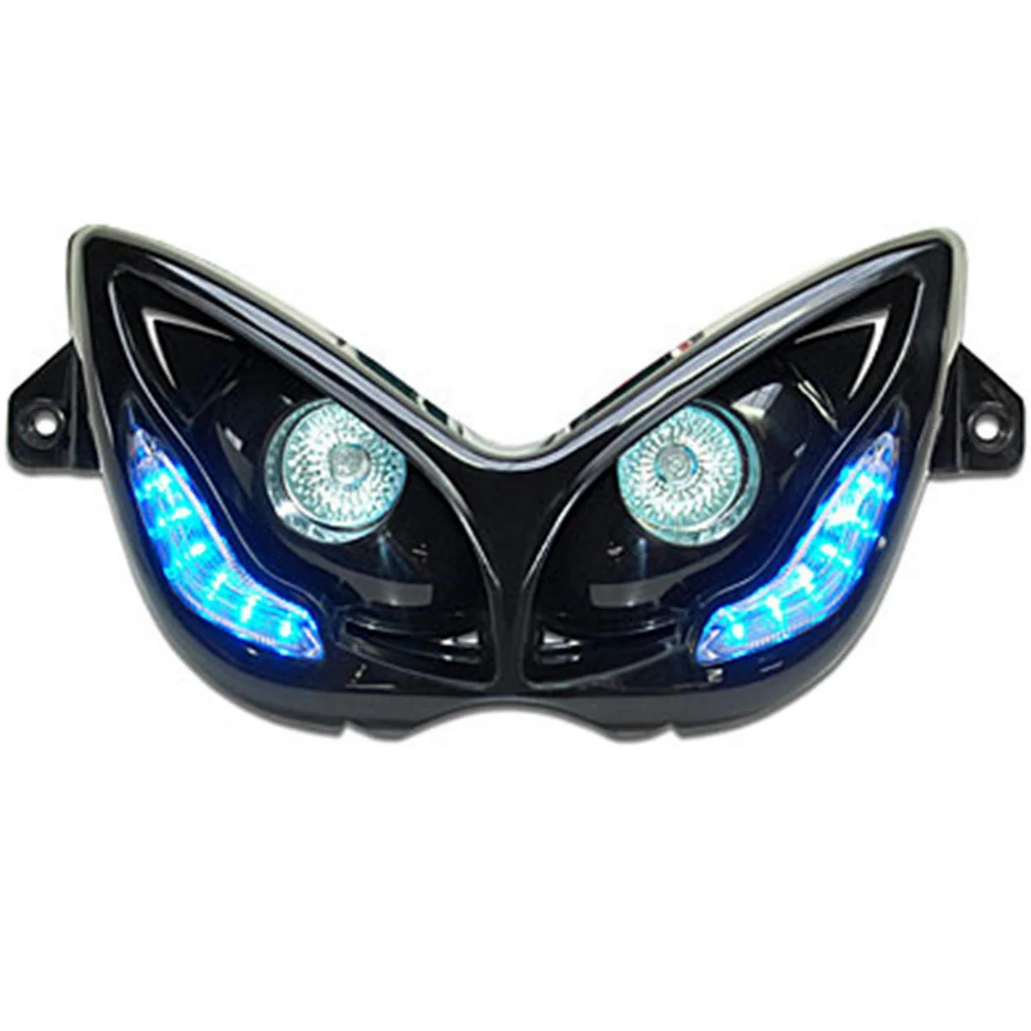 REPLAY - DOBLE OPTICA REPLAY RR8 PARA MBK 50 --NITRO-YAMAHA 50 AEROX NEGRO CON LEDS AZUL