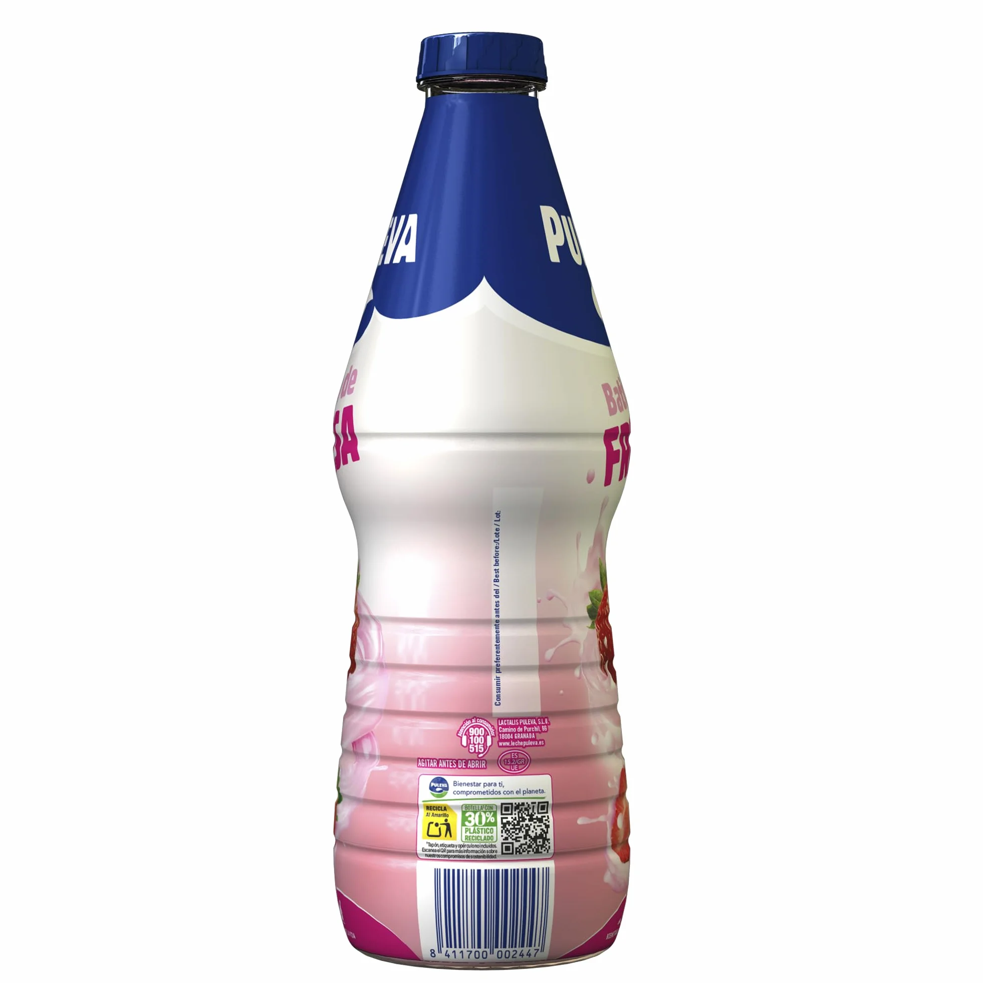 Puleva Batido de Fresa, Rico en Calcio, Proteínas y Vitamina D, Sin Gluten, Bebida Láctea 1 L