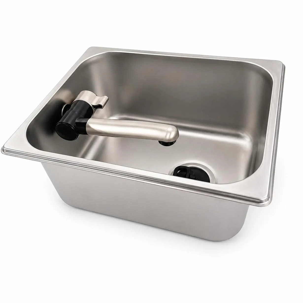Fregadero Camper con Grifo 12V y Desagüe 32x26 – Ideal para Kit Camper Furgoneta, Lavabo Caravana y Cocina Camper, Ideal para Muebles Camper