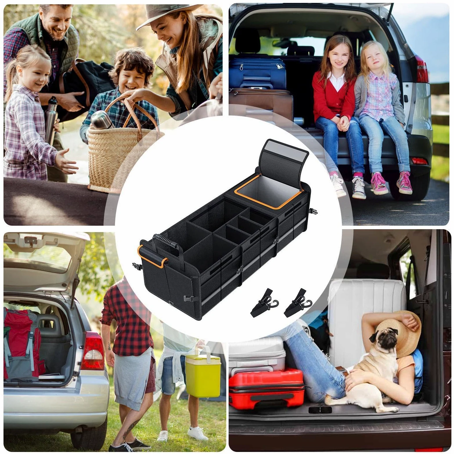 Organizador De Maletero Para Coche SUV Divisores Ajustables Impermeables | de Almacenamiento para Maletero Para Sedán, SUV, Camper, Camión, Camping y Viaje por