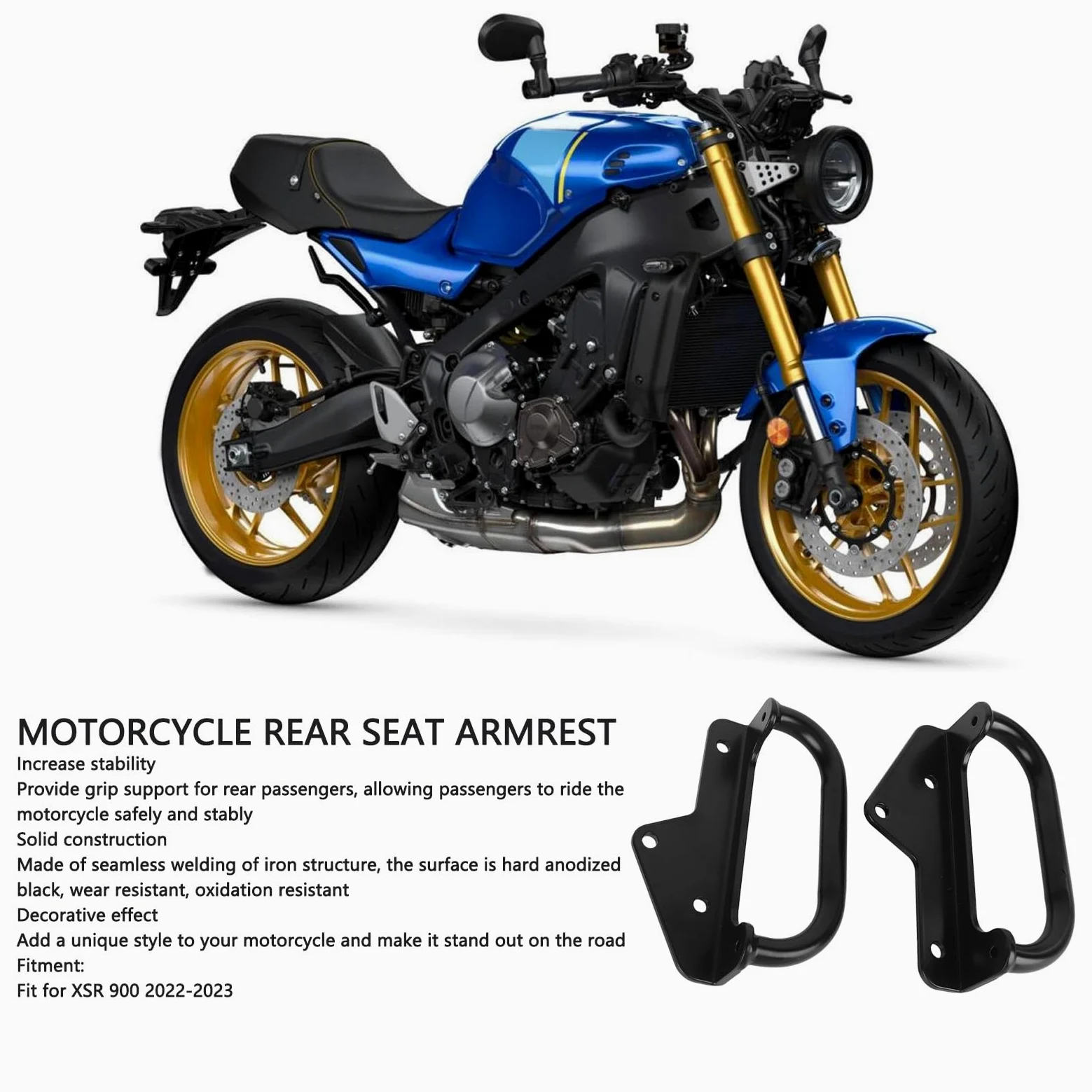 Mango de Pasajero de Motocicleta para XSR 900 2022 2023, Manillar de Barra de Tanque de Gasolina para Pasajero Trasero de Motocicleta para XSR 900 2022 2023, Experiencia de