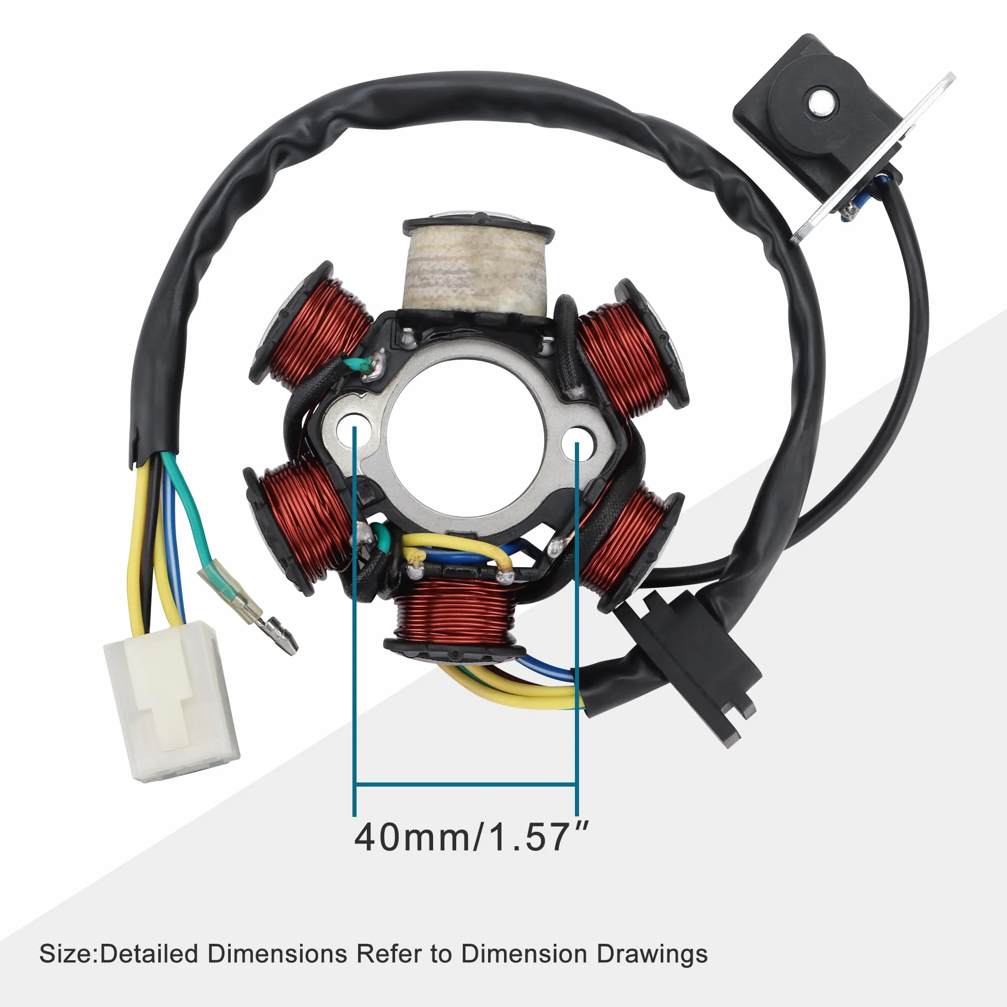 GOOFIT Generador de Encendido de Magnetoestador de 6 Bobinas Reemplazo para GY6 50cc 70cc 90cc 110cc 125cc Motocicleta ATV Bicicleta de Suciedad Bobina de Onda Completa