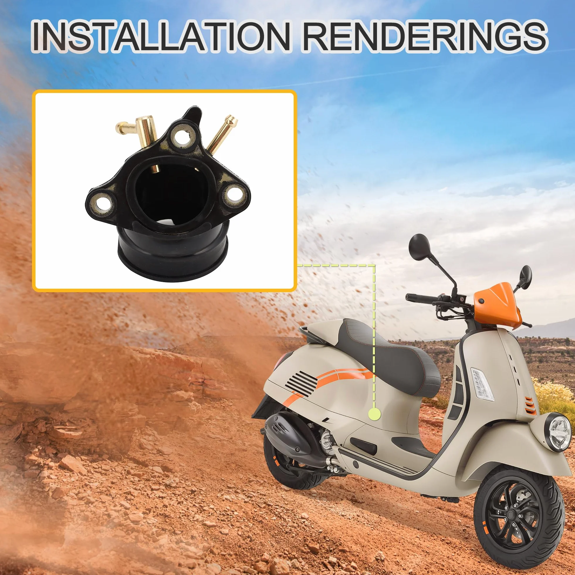 GOOFIT Tubo De Admisión Reemplazar para Vespa GT GTL GTS GTV 125cc-200cc Piaggio Beverly X8 X9 XE