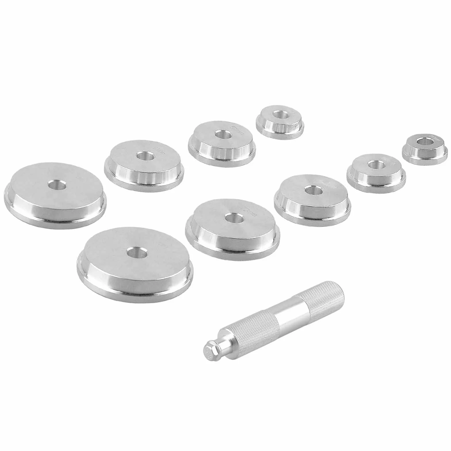 Juego de rodamientos métricos y anillos de sello - 9 discos - Caja de eje - Kit de sello universal de aluminio para rodamientos de ruedas de automóviles