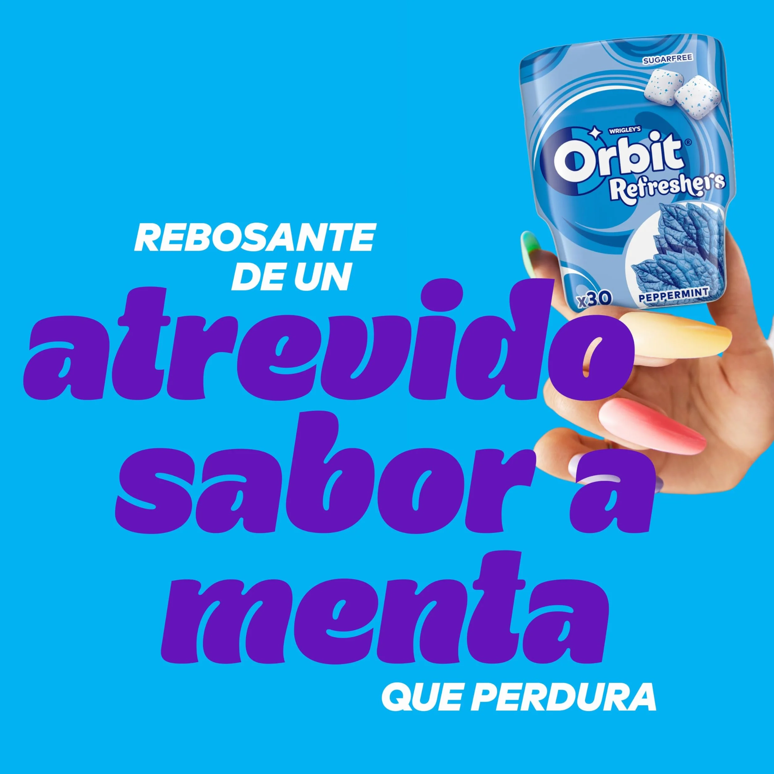 Orbit Refreshers Chicles Sin Azúcar Sabor Menta Frescura Inmediata 6x30